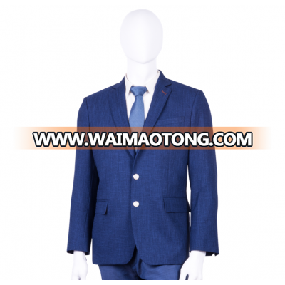 Best Selling OEM Men's Blue Color tailored custom business formal Suit Silk Linen