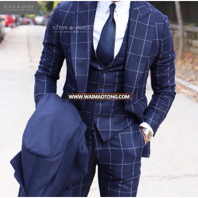 Hot Selling slim Business Mens Suits 3 Pieces (Jacket+Pants+vest) Wedding Tuxedos Groomsmen  Suit for Men